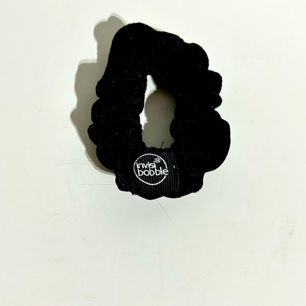 InvisiBobble Sprunchie scrunchie Spiral Hair Ring Coil Black Velvet NEW